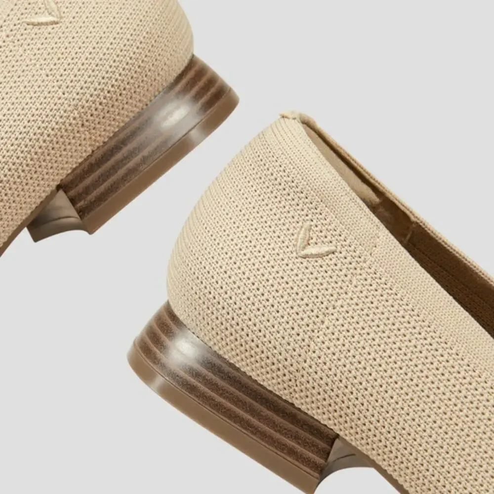 Vivaia Square-Toe Knot Loafers Caitlin 2.0 Almond Sz 41.5 Minimalist Careerwear